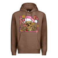 Chestnut pink christmas skeleton Premium Hoodie - AdoDesignShop