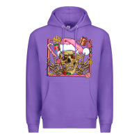 Purple pink christmas skeleton Premium Hoodie - AdoDesignShop