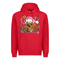 Red pink christmas skeleton Premium Hoodie - AdoDesignShop