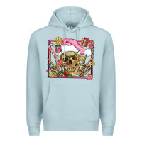 Blue Mist pink christmas skeleton Premium Hoodie - AdoDesignShop