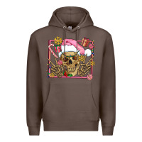 Coffee pink christmas skeleton Premium Hoodie - AdoDesignShop