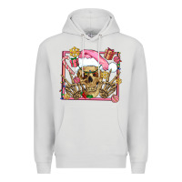 Dove Grey pink christmas skeleton Premium Hoodie - AdoDesignShop