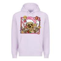 Lilac pink christmas skeleton Premium Hoodie - AdoDesignShop