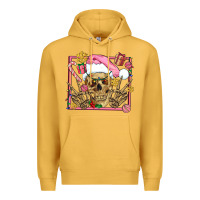 Mustard pink christmas skeleton Premium Hoodie - AdoDesignShop