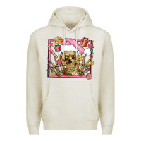 Oatmeal Heather pink christmas skeleton Premium Hoodie - AdoDesignShop