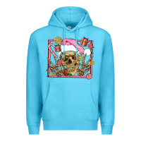 Ocean Blue pink christmas skeleton Premium Hoodie - AdoDesignShop