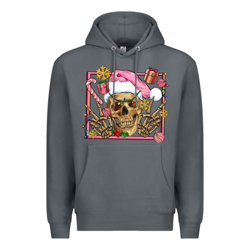 Pink Christmas Skeleton Premium Hoodie by AdoDesignShop | Teevron