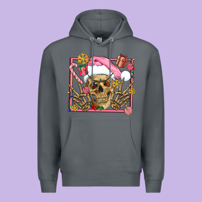 Pink Christmas Skeleton Premium Hoodie Designed By Adodesignshop