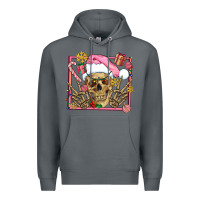 Rock pink christmas skeleton Premium Hoodie - AdoDesignShop
