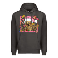 Smoke pink christmas skeleton Premium Hoodie - AdoDesignShop