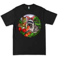 Black Christmas Raccoon Premium Tee - LillyAllenDesigns