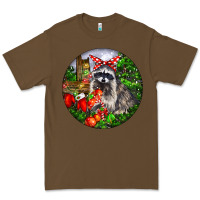 Cacao Christmas Raccoon Premium Tee - LillyAllenDesigns