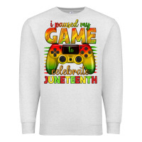 Oatmeal Heather i paused my game celebrate juneteenth Premium Sweatshirt - texasbilliewilder
