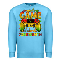 Ocean Blue i paused my game celebrate juneteenth Premium Sweatshirt - texasbilliewilder