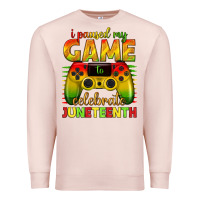 Pale Pink i paused my game celebrate juneteenth Premium Sweatshirt - texasbilliewilder