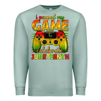 Seafoam i paused my game celebrate juneteenth Premium Sweatshirt - texasbilliewilder