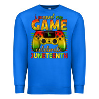 True Royal i paused my game celebrate juneteenth Premium Sweatshirt - texasbilliewilder