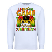 White i paused my game celebrate juneteenth Premium Sweatshirt - texasbilliewilder
