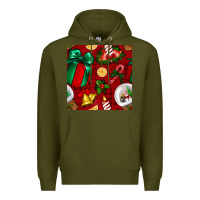 Army Green christmas snow globe seamless pattern Premium Hoodie - BundleAndBundleShop