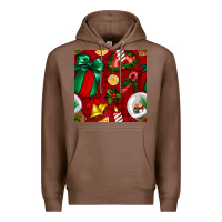 Chestnut christmas snow globe seamless pattern Premium Hoodie - BundleAndBundleShop