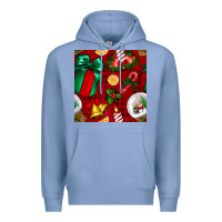 Colony Blue christmas snow globe seamless pattern Premium Hoodie - BundleAndBundleShop