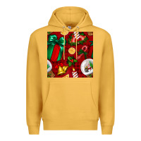 Mustard christmas snow globe seamless pattern Premium Hoodie - BundleAndBundleShop
