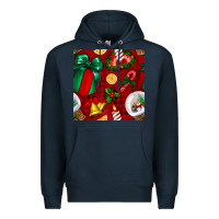 Navy christmas snow globe seamless pattern Premium Hoodie - BundleAndBundleShop