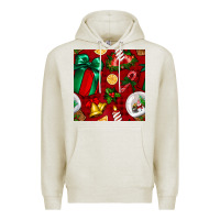 Oatmeal Heather christmas snow globe seamless pattern Premium Hoodie - BundleAndBundleShop