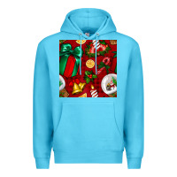 Ocean Blue christmas snow globe seamless pattern Premium Hoodie - BundleAndBundleShop