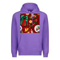Purple christmas snow globe seamless pattern Premium Hoodie - BundleAndBundleShop