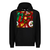 Black christmas snow globe seamless pattern Premium Hoodie - BundleAndBundleShop