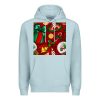 Blue Mist christmas snow globe seamless pattern Premium Hoodie - BundleAndBundleShop