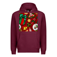 Burgundy christmas snow globe seamless pattern Premium Hoodie - BundleAndBundleShop