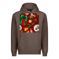 Coffee christmas snow globe seamless pattern Premium Hoodie - BundleAndBundleShop