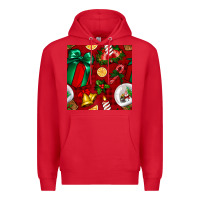 Red christmas snow globe seamless pattern Premium Hoodie - BundleAndBundleShop