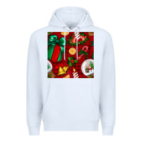 White christmas snow globe seamless pattern Premium Hoodie - BundleAndBundleShop