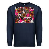 Navy sunflower cowhide Premium Sweatshirt - Zillion Design Studio