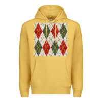 Antique Gold christmas diamond plaid seamless pattern Premium Hoodie - BundleAndBundleShop