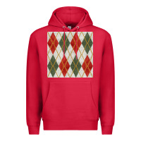 Cardinal christmas diamond plaid seamless pattern Premium Hoodie - BundleAndBundleShop