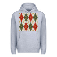Heather Grey christmas diamond plaid seamless pattern Premium Hoodie - BundleAndBundleShop