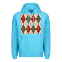 Ocean Blue christmas diamond plaid seamless pattern Premium Hoodie - BundleAndBundleShop
