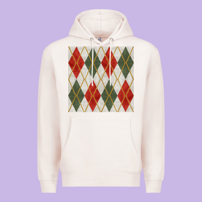 Christmas Diamond Plaid Seamless Pattern Premium Hoodie Designed By Bundleandbundleshop