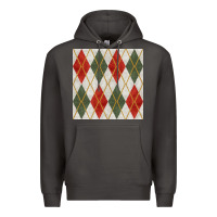 Smoke christmas diamond plaid seamless pattern Premium Hoodie - BundleAndBundleShop