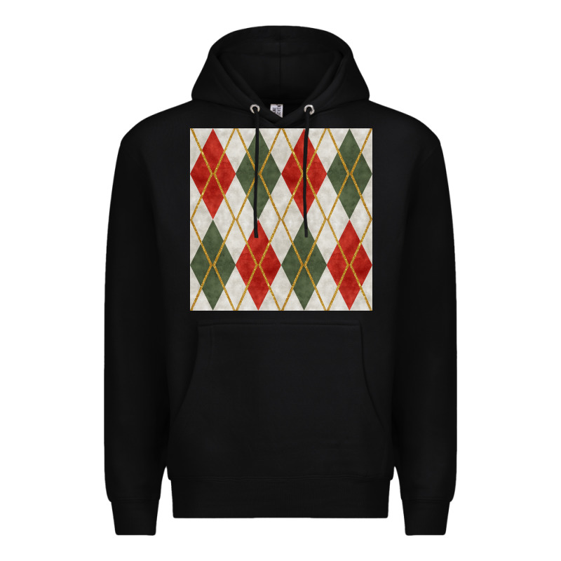 Christmas Diamond Plaid Seamless Pattern Premium Hoodie by BundleAndBundleShop | Teevron