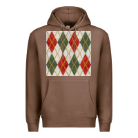 Chestnut christmas diamond plaid seamless pattern Premium Hoodie - BundleAndBundleShop
