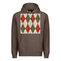 Coffee christmas diamond plaid seamless pattern Premium Hoodie - BundleAndBundleShop