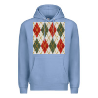 Colony Blue christmas diamond plaid seamless pattern Premium Hoodie - BundleAndBundleShop