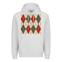 Dove Grey christmas diamond plaid seamless pattern Premium Hoodie - BundleAndBundleShop