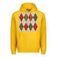Lemon christmas diamond plaid seamless pattern Premium Hoodie - BundleAndBundleShop