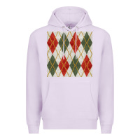 Lilac christmas diamond plaid seamless pattern Premium Hoodie - BundleAndBundleShop